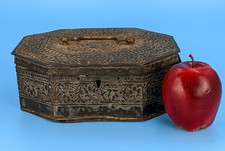 Antique Indian Copper Paan Daan Box Octagonal Betel Nut Spice Masala Casket picture