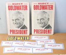 Vtg 1964 Barry Goldwater Campaign Lot 2 Posters Shreveport LA Coupons, sticker picture
