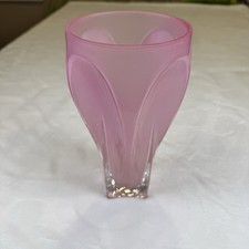 Teleflora 75th Anniversary Pink Frosted Art Glass Vase 1934-2009 8 Inch picture