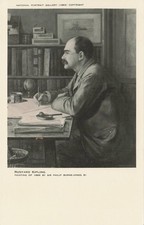 Rudyard Kipling Portrait Postcard 1899 Painting by Burne-Jones NPG picture