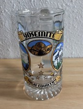 Rare Find  VTG YOSEMITE NATL PARK PICTORIAL LG  Beer Mug GoLd & MultiColor Paint picture