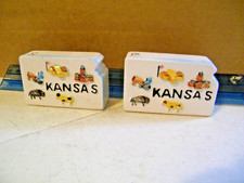 Kansas State Shaped Salt and pepper shakers Columbus Kansas Souvenir picture