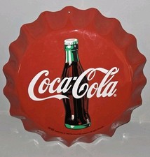 Vintage Coca Cola Bottle Cap Sign Reproduction 1998 picture