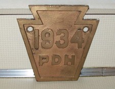 1934 Pennsylvania Keystone State Shape Department of Highways Metal Sign 4 x 4