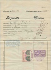  1913-14 Mexico Mining Tax Document San Rafael Gold Mine Sonora Revenue Stamps picture