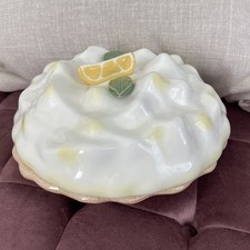 Lemon Meringue Pie Ceramic Covered Pie Keeper Plate Great American Pie Company picture
