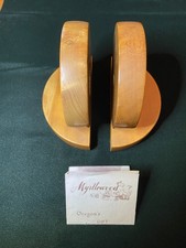 Pair (x2) Myrtlewood Oregon Wood Wooden MCM Bookends picture