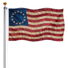TOPFLAGS Betsy Ross Flag 3x5 13 Star Colonies American Flag Tea Stained Vinta... picture