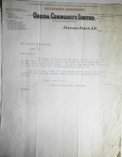 1904 Oneida Community Ltd Niagara Falls NY Letter to Augustus Kuecherer. Zoar OH picture