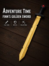 Finn’s Scarlet Golden Sword Replica, Adventure Time Inspired Fantasy Collectible picture