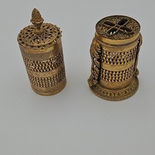 Vintage Stylebuilt Hollywood Regency Filigree Ormolu Style Toothbrush Holder  picture