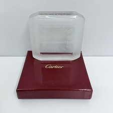Cartier Crystal Clock Paperweight Never Used Comes with Cartier Box picture