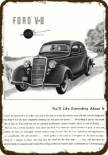 1935 FORD V-8 Car Vintage Look DECORATIVE METAL SIGN picture