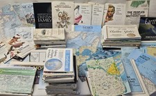 Vintage 60's-80's National Geographic Magazine Lot of 250+ MAPS & INSERTS 22lbs picture