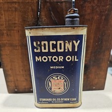 RARE Vintage SOCONY One Quart Medium Motor Oil Can GAS OIL  picture