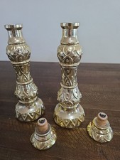 Mid Century Candelabra Liquor Bottle Gold Fleck Vintage 1935-1964  picture
