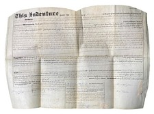 Arlington Township Montgomery County PA Antique 1845 Vellum Land Indenture picture