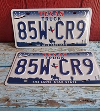 New Vintage Texas Truck Embossed Steel License Plate Matching Pair 2SP S55 picture