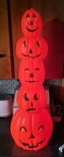 Vintage Don Featherstone 34” Pumpkin Totem Halloween Has Lights Blow Mold 1994 picture