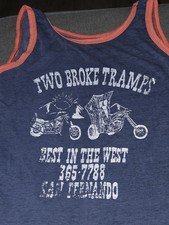 Vtg Harley Davidson Tank Top Shirt Single Stitch Medium Two Broke Tramps MC Rare picture