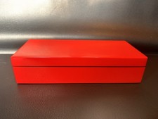 GUMP’S San Francisco Bright Red Lacquered Box With Black Lining picture