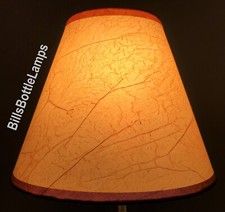 Crackle Oiled Kraft LAMP SHADE Clip-On Bulb Style Rustic Country Cottage 9 inch picture