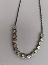 Rosecut Diamond Polaki  Sterling Silver 925 Necklace, Handmade Polaki 925Pendent picture