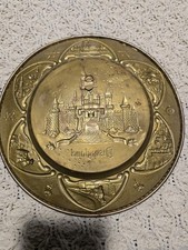 VINTAGE  DISNEYLAND 12” BRASS WALL PLATE , WALT DISNEY 1950’s picture