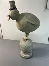 PATRICIA HUGHEY FOLK ART ELEVEN INCH BIRD ON A BALL. SIGNED. 1999. (S1260) picture