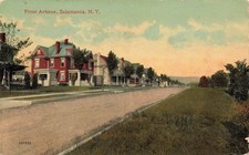 1918 NEW YORK POSTCARD: VIEW OF FRONT STREET, SALAMANCA, NY picture
