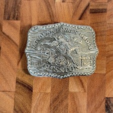 Vtg 1986 National Finals Rodeo Bronc Riding NFR Cowboy Belt Buckle Sealed picture