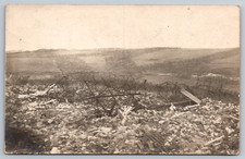 c1950s RPPC WWI Poland Trenches Barbed Wire Soldiers Marching Battlefield  picture