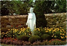 Vtg Bellevue OH, Sorrowful Mother Shrine Lady of Grace Entrance Ohio Postcard picture