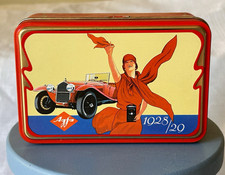 Vintage Agfa 1928/29 Advertising Camera Film Tin Art Deco Car Photography picture