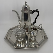 PV09530 Vintage Kirk Stieff Pewter WILLIAMSBURG Coffee Set with Tray - 4 pcs picture
