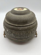 Vtg Thorens Switzerland Metal Powder Music Box Distributed by Silverite Co. Date picture