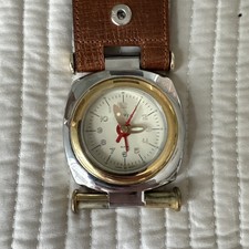Orvis Watch/Clock Date White Dial Brown Leather Strap picture
