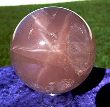 Gorgeous PINK STAR ROSE Quartz Crystal Sphere Ball DEEP Fantastic COLOR For Sale picture