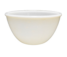White Milk Glass Beaded Rolled Rim Small Mixing Bowl Unsigned picture