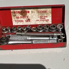 Bon-E-Con Vintage 1/4 Ratchet Set 17 Piece Tool Kit W SK Sockets picture