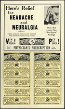 Vintage Cardboard Empty Bur-Mack Headache & Neuralgia Store Display - 1930s NOS picture