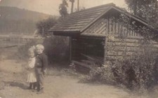PC1/ Adirondacks New York RPPC Postcard c1910 Lean-To Shelter Kids 494 picture