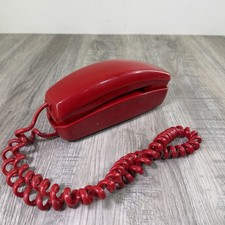 Vintage Red ITT Phone Rotary Dial Telephone MCM Stromberg Carlson Slenderet picture