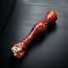Golden Fumed Chillum Glass Pipes, Yellow With Gold Chillums picture