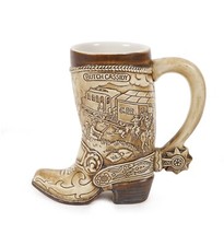 1981 American Heritage Commemorative Stein Boot Jesse James Butch Cassidy Brazil picture