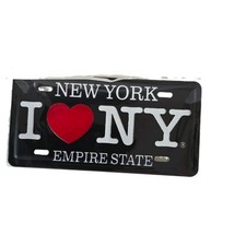 I LOVE NY black Souvenir License Plate Refrigerator Magnet Pink Collectable picture
