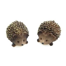 2 Pcs Mini Hedgehog Figurine Lively Resin Statues Animals Figurines Pet picture
