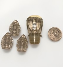 Lot 5 Different Small Vintage Stoppers Pressed Glass Crystal Decanter Bottle picture