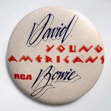 RARE Vintage 70s DAVID BOWIE Promo pin Young Americans RCA button badge pinback picture
