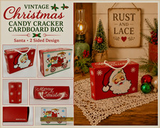 Vintage Merry Christmas Santa Candy Box Cardboard USA picture